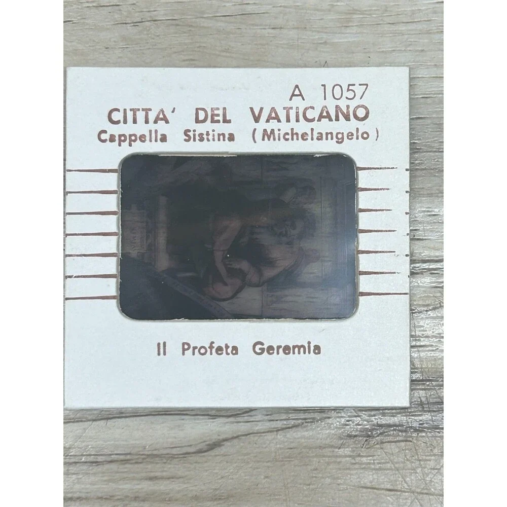 Vtg Souvenir Set Of 12 Color Slides 35mm From Vaticano Capella Sistina Paintings